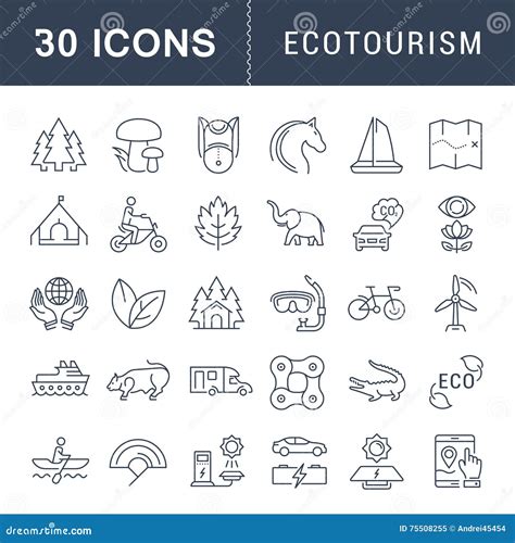 Ecotourism Set Collection Of Eco Friendly Tourism Design Elements