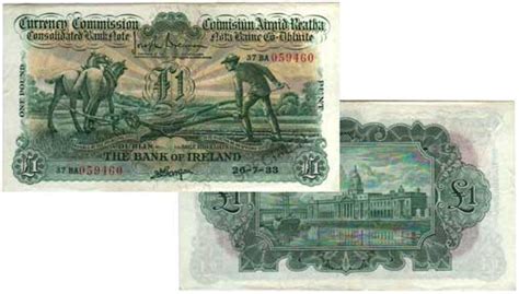 Old Irish bank notes for sale: Ploughman, Lavery notes.