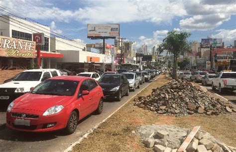 G Obras Para Instala O Do Corredor De Nibus Deixam Tr Nsito Lento