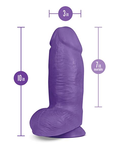 Bold Chub Dildo Au Naturel 10in W Balls Purple Blush Satisfaction