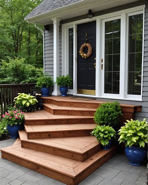 20 Beautiful Wood Backdoor Steps To Patio - Toolz Geek