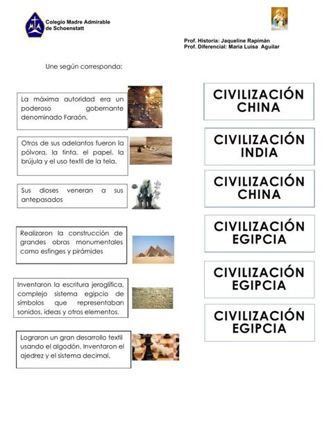 Civilizaciones worksheet Enseñanza de la historia Enseñanza de la