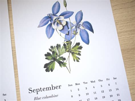 Calendar Botanical Calendar Wal Calendar Etsy Australia