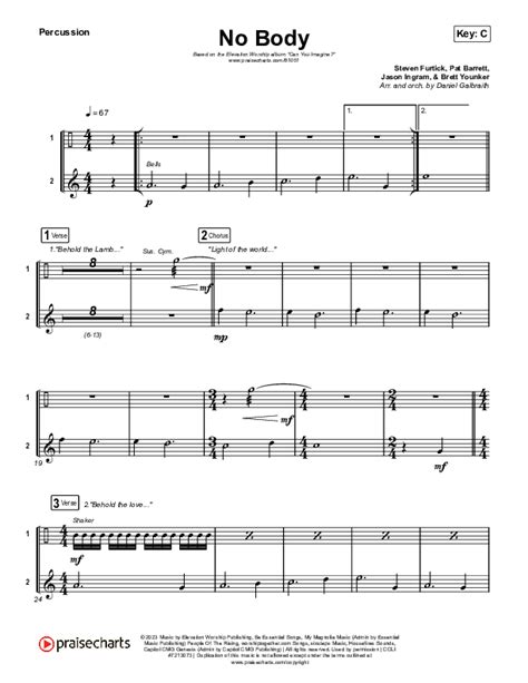 No Body Percussion Sheet Music Pdf Elevation Worship Jonsal Barrientes Praisecharts