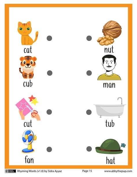 Match English Rhyming Words Worksheet Free Printable Puzzle Games