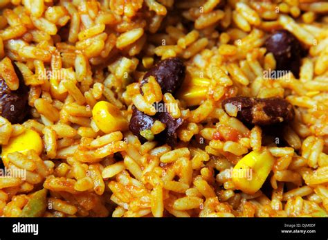 Mexican Rice Food Background Stock Photo Alamy