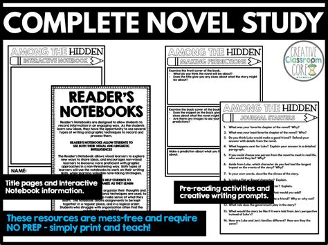 Among The Hidden Novel Study Comprehension Questions Activities