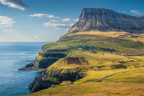 breathtaking faroe islands landscape  ocean view  stock photo