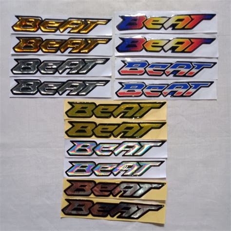 Jual Stiker Emblem Timbul Paket Logo HONDA BEAT GOLD CHROME TWOTONE