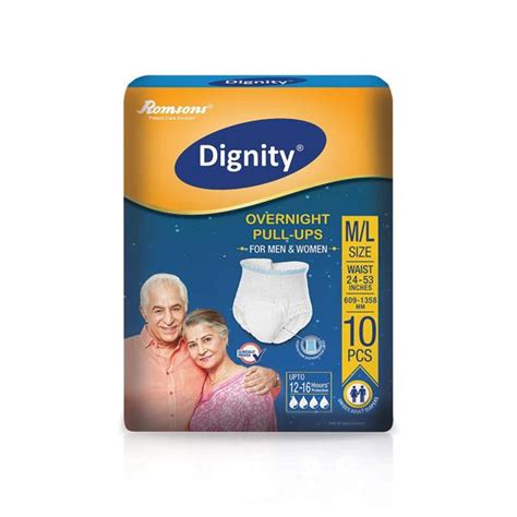 Dignity Overnight Pull Up Adult Diapers Medium Large Waist Size 24