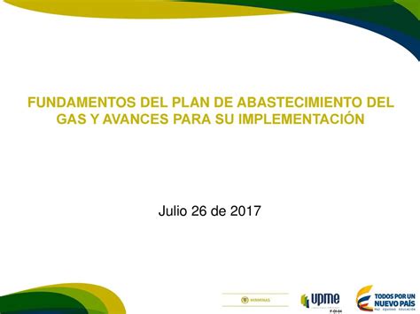 Fundamentos Del Plan De Abastecimiento Del Gas Y Avances Para Su