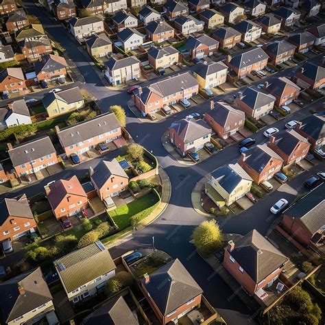 Premium AI Image | aerial photo of a typical british housing estate in
