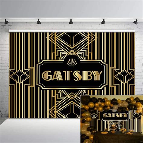 Buy Avezano Great Gatsby Backdrop Retro Gatsby Birthday Wedding Black