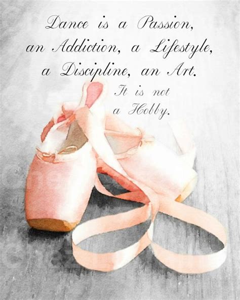 Dance is a Passion: A Ballet Pointe Shoe Watercolor Fine Art Print with ...