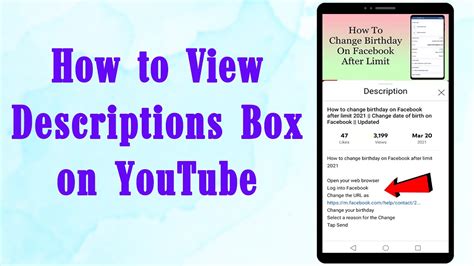 Video Descriptions On Youtube Description Box In Youtube Youtube