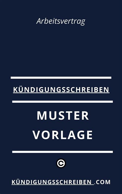 Kündigung Arbeitsvertrag Vorlage und Muster