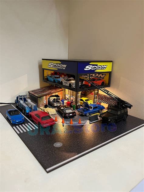 Pour voitures miniatures à l'échelle 1:64 - Garage et parking Spoon Diorama à vendre - Pour ...