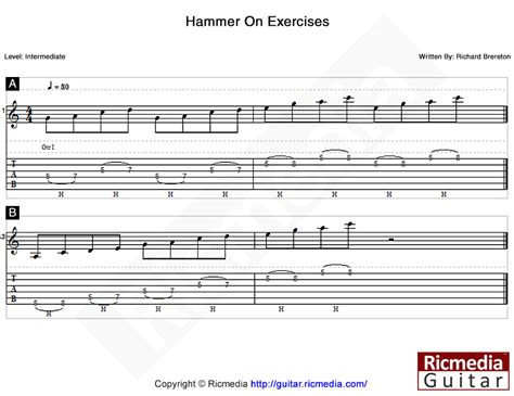 Hammer-on & pull-off lesson - Ricmedia Guitar