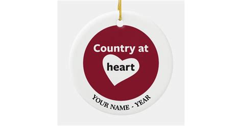 Country at Heart Ceramic Ornament | Zazzle