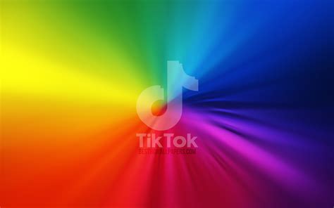 Download wallpapers TikTok logo, 4k, vortex, social networks, rainbow ...