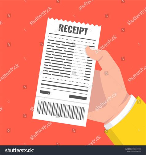 Hand Holding Blank Receipt Bill Atm Stock Vector Royalty Free