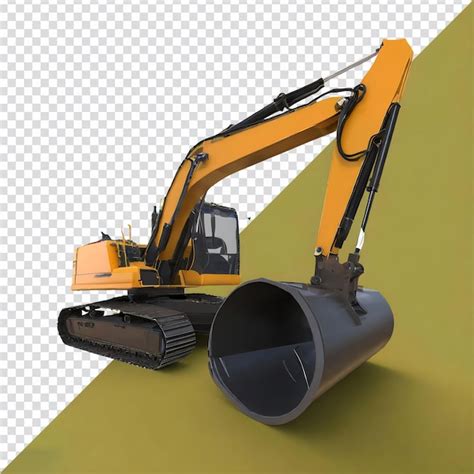 Premium PSD Track Excavator Png Isolated On Transparent Background