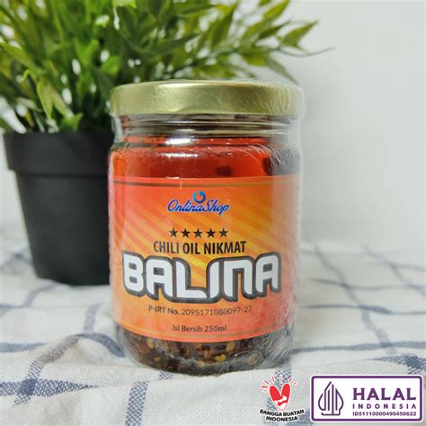 Jual Chili Oil Nikmat BALINA 250ml Kemasan Stoples Kaca Halal PaDi UMKM