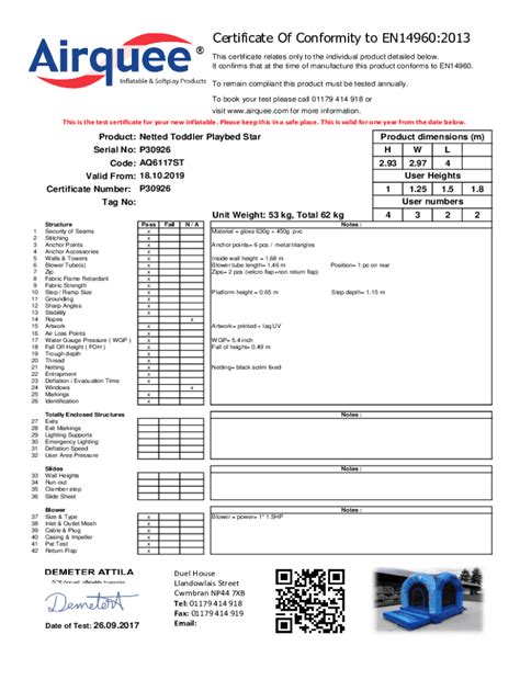 Fillable Online Ce Certificate Of Conformity A Complete Guide Fax