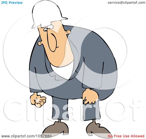 Royalty Free Vector Clip Art Illustration Of A Sad Worker Man Moping By