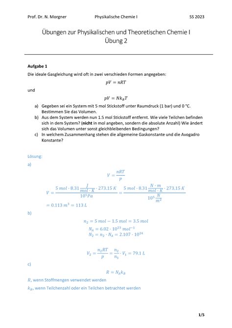 Pc Ss Blatt L Sung Bungen Zur Physikalischen Und