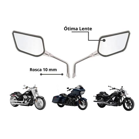 Retrovisor Espelho Custom Cromado Intruder Kansas Shadow Harley