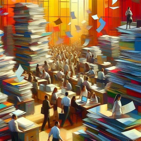 office work culture  chaos premium ai generated image