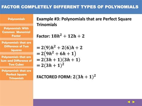 Factor Completely Different Types of Polynomials | PPT