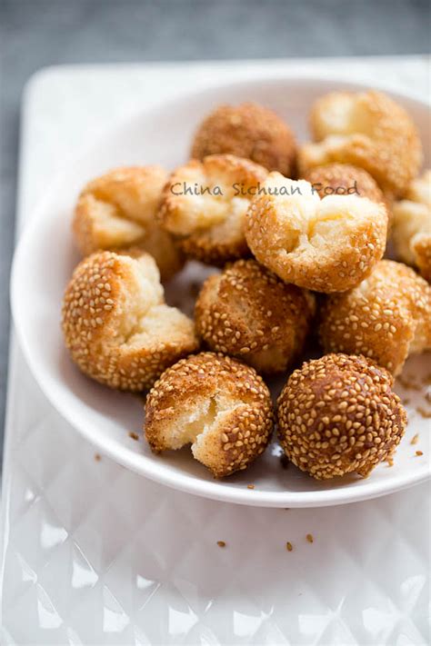 Chinese Sesame Cookie Balls (Fried Sesame Balls) - China Sichuan Food