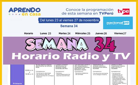 Semana Aprendo En Casa Programaci N Radio Y Tv Del Al De