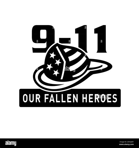 Fireman Hat 911 Fallen Heroes Black and White Retro Stock Photo - Alamy