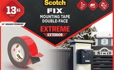 Scotch Fix Double Sided Extreme Exterior Mounting Tape 19mm X 1 5m