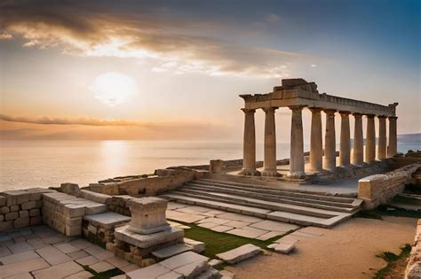 El Templo De Apolo Se Encuentra En La Costa De Grecia Foto Premium