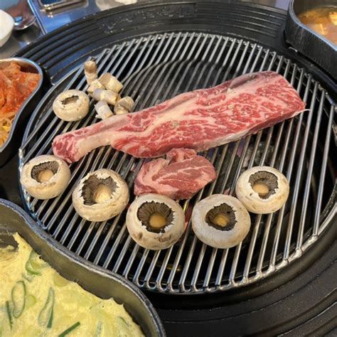 부평 두목도숯불구이 A세트 La생갈비 소갈비살 돼지갈비 후기 꼬리살육회 후기 ♥️ 네이버 블로그