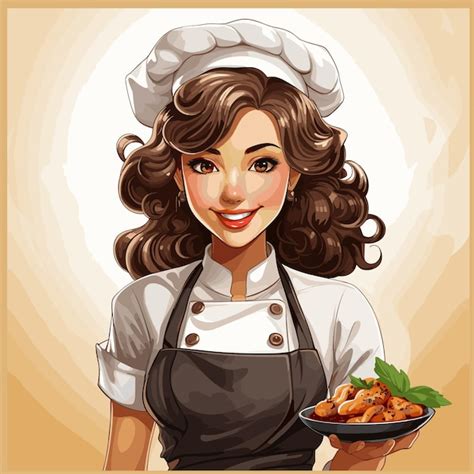 Premium Vector Girl Chef Logo