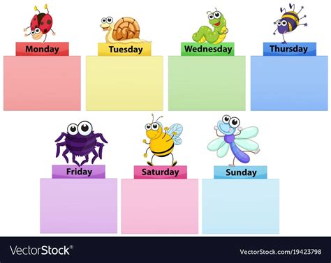 Days Of The Week Template | Month Calendar Printable