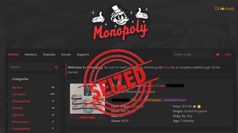 Monopoly Market Seized Darknet Market Admin Pleads Guilty