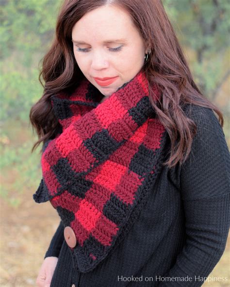 Buffalo Plaid Cowl Crochet Pattern Hooked On Homemade Happiness