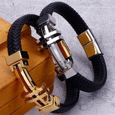 Pulseira Masculina De Couro Modern Style Santo Stilo