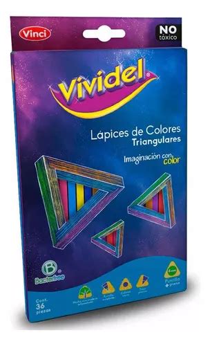 36 Lapices Colores Triangulares Vinci Vividel 4mm MercadoLibre