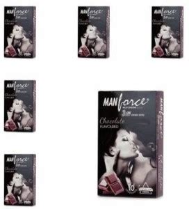 MANFORCE Chocolate Flavoured Premium Condoms Pack Of 6 X 10 Pcs 60