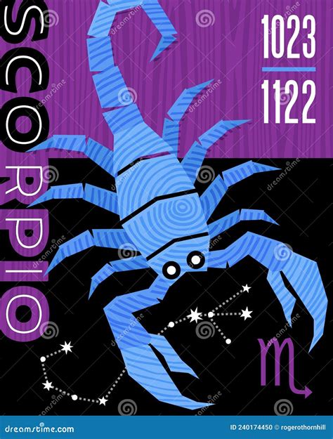 Signo Zodiaco Escorpio Dise O Retro Abstracto Con S Mbolos Y