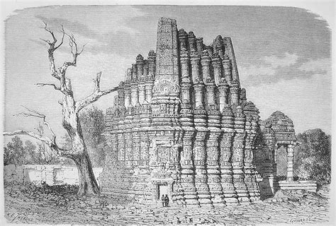 PEOPLE OF INDIA PHOTOS: *"Temple of Ambernath near Callian," a wood engraving by E. Therond, 1878*