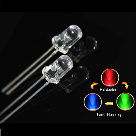 200pcs New 5mm Round Ultra Bright Rgb Led Lamp Dc30 36v Fast Flashing