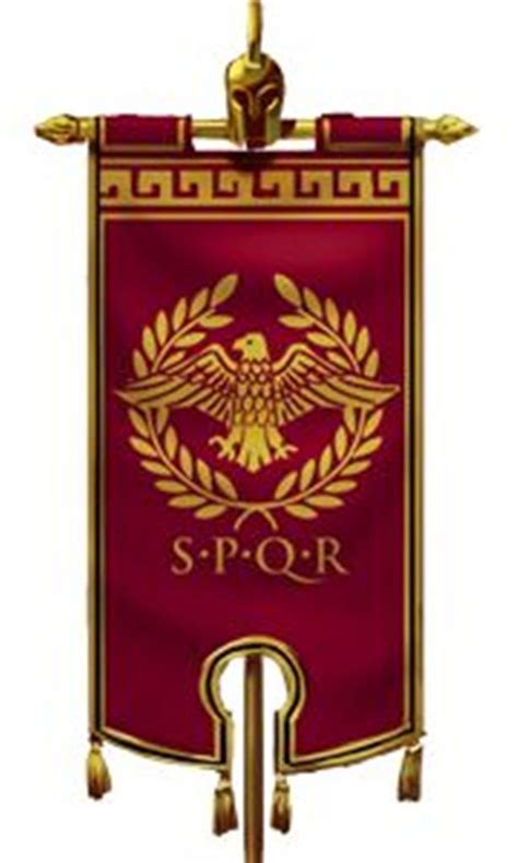 A Red And Gold Banner With An Eagle On The Front Is Hanging From A